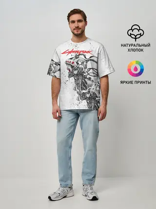 Мужская футболка оверсайз / CYBERPUNK 2077