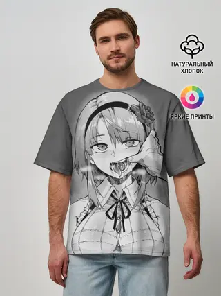 Мужская футболка оверсайз / Show me your pretty mouth