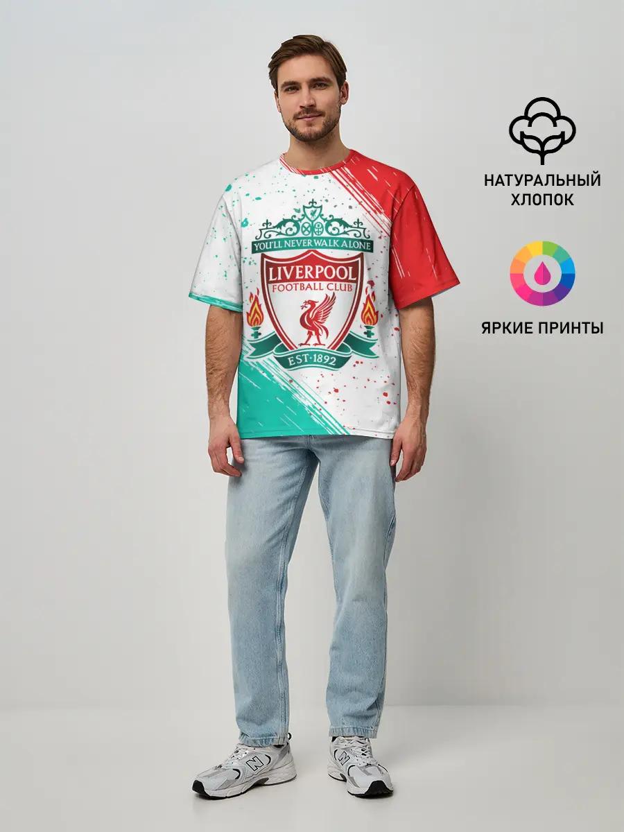 Мужская футболка оверсайз / LIVERPOOL / Ливерпуль