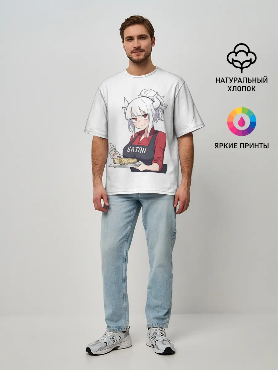 Мужская футболка оверсайз / Helltaker