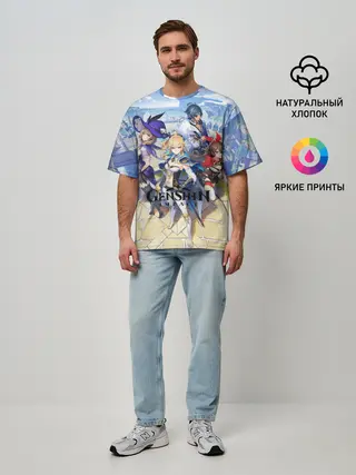 Мужская футболка оверсайз / GENSHIN IMPACT