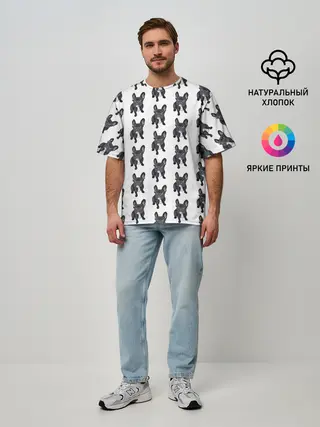 Мужская футболка оверсайз / Бульдожки