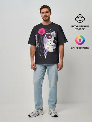 Мужская футболка оверсайз / День мертвецов