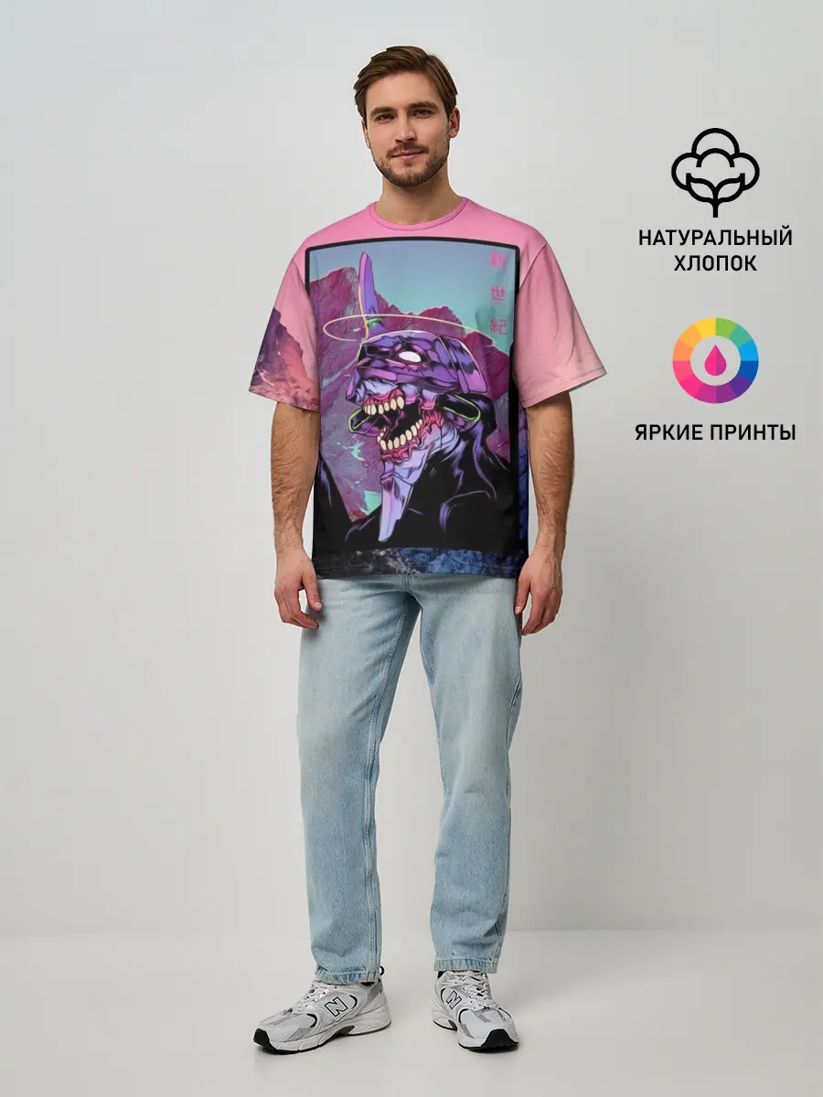 Мужская футболка оверсайз / Evangelion2