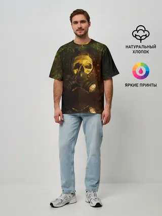 Мужская футболка оверсайз / Сталкер | Метро