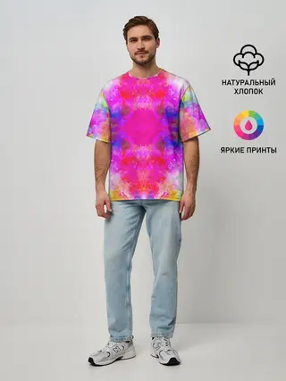 Мужская футболка оверсайз / КРАСОЧНАЯ ГАЛАКТИКА