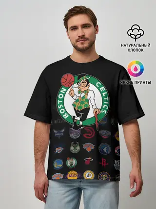 Мужская футболка оверсайз / Boston Celtics
