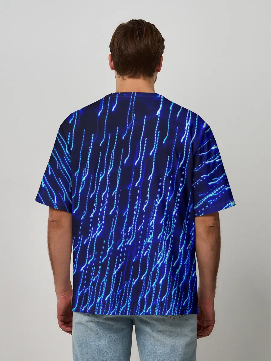 Мужская футболка оверсайз / Neon rain