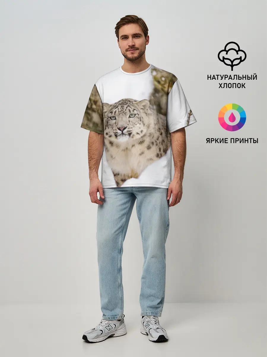 Мужская футболка оверсайз / Ирбис