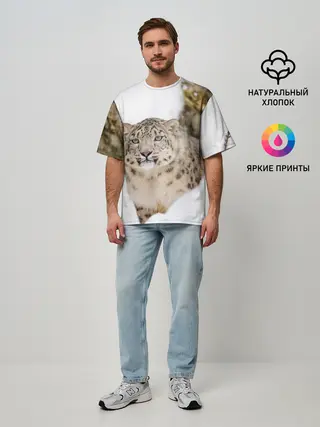 Мужская футболка оверсайз / Ирбис