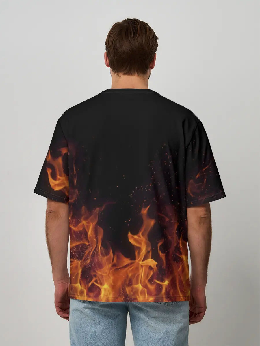 Мужская футболка оверсайз / Влад огонь мужик