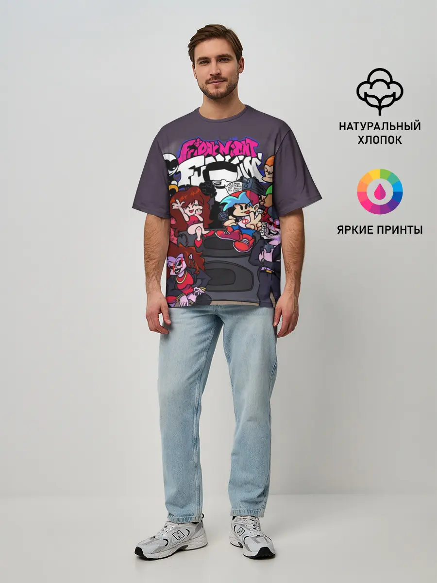 Мужская футболка оверсайз / Friday Night Funkin персонажи