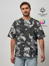 Мужская футболка оверсайз / Gray Camouflage
