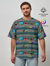 Мужская футболка оверсайз / Детский полосатый узор