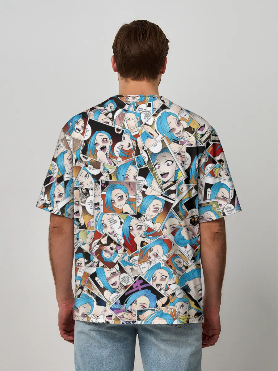 Мужская футболка оверсайз / Jinx Ahegao