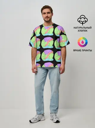 Мужская футболка оверсайз / Лица