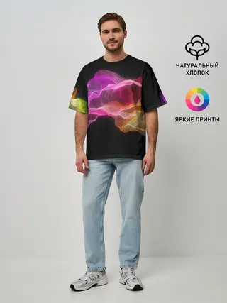 Мужская футболка оверсайз / Волны