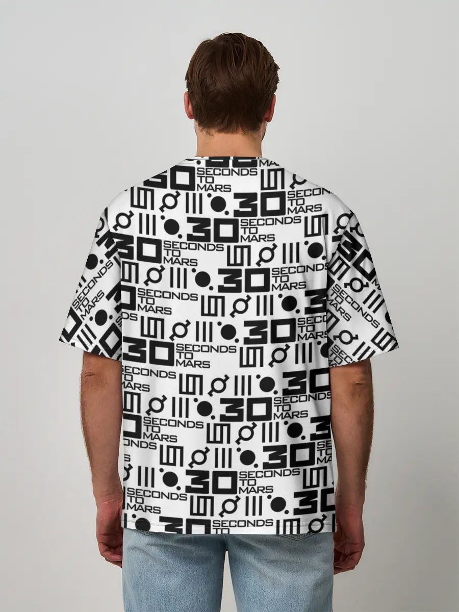 Мужская футболка оверсайз / 30 SECONDS TO MARS