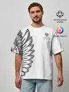 Мужская футболка оверсайз / Russia | MSKSide 3D Logo
