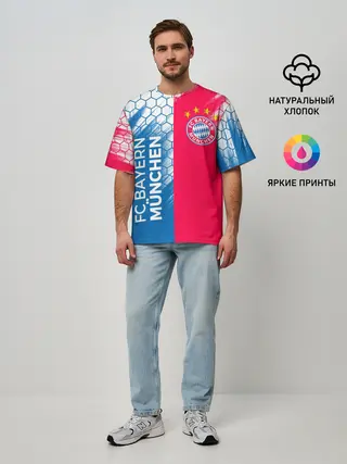 Мужская футболка оверсайз / ФК БАВАРИЯ / BAYERN / МЮНХЕН