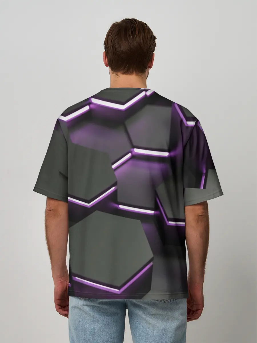 Мужская футболка оверсайз / Neon light