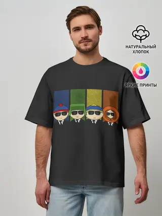 Мужская футболка оверсайз / South park FBI