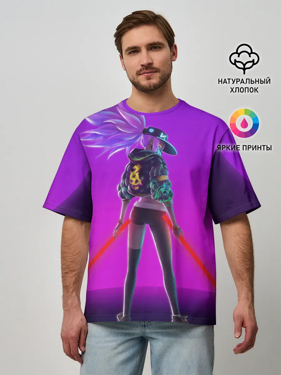 Мужская футболка оверсайз / KDA Akali