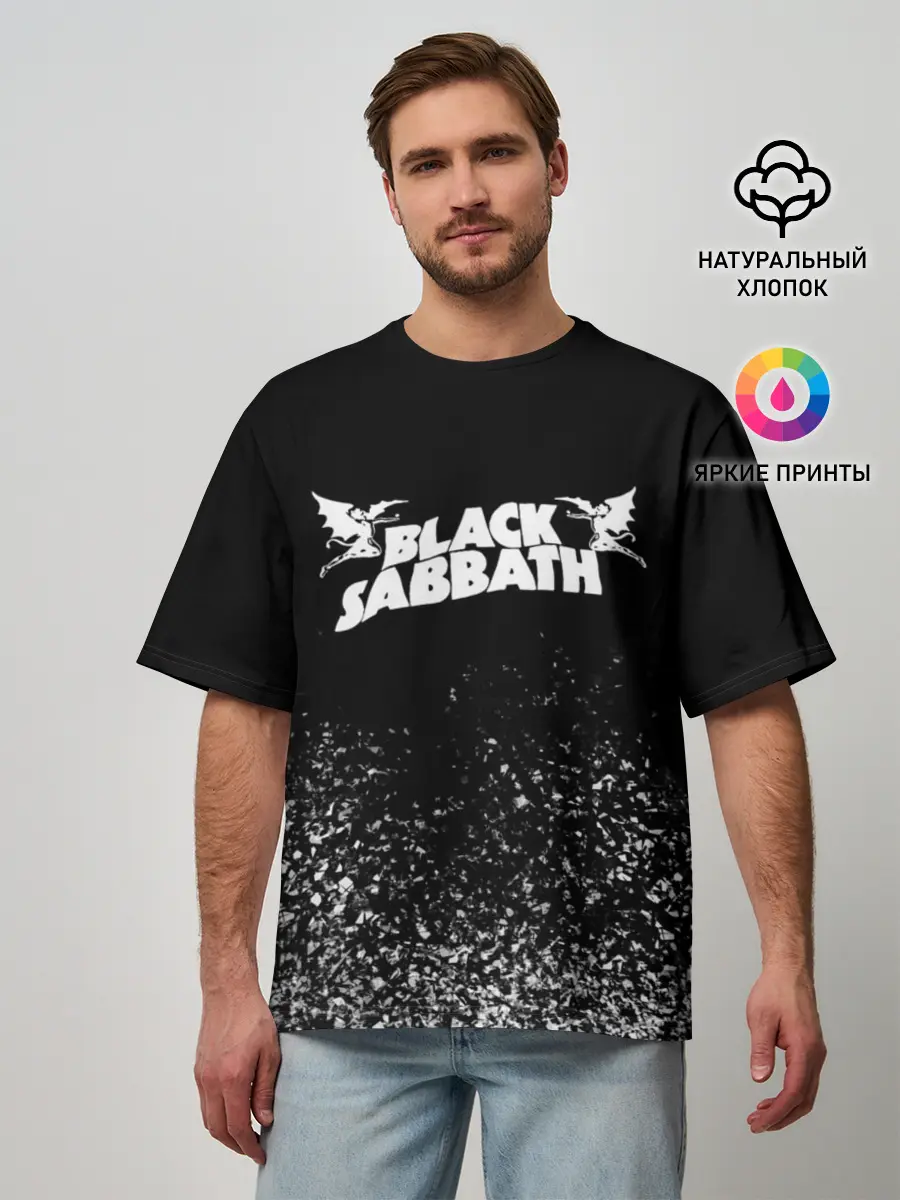 Мужская футболка оверсайз / Black Sabbath