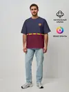 Мужская футболка оверсайз / FC Barcelona | Flag and team Logo