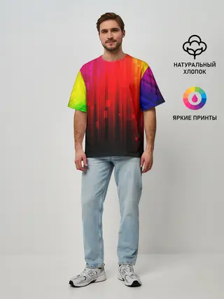 Мужская футболка оверсайз / АБСТРАКТНЫЕ КРАСКИ