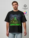 Мужская футболка оверсайз / Стив против монстров | Майнкрафт