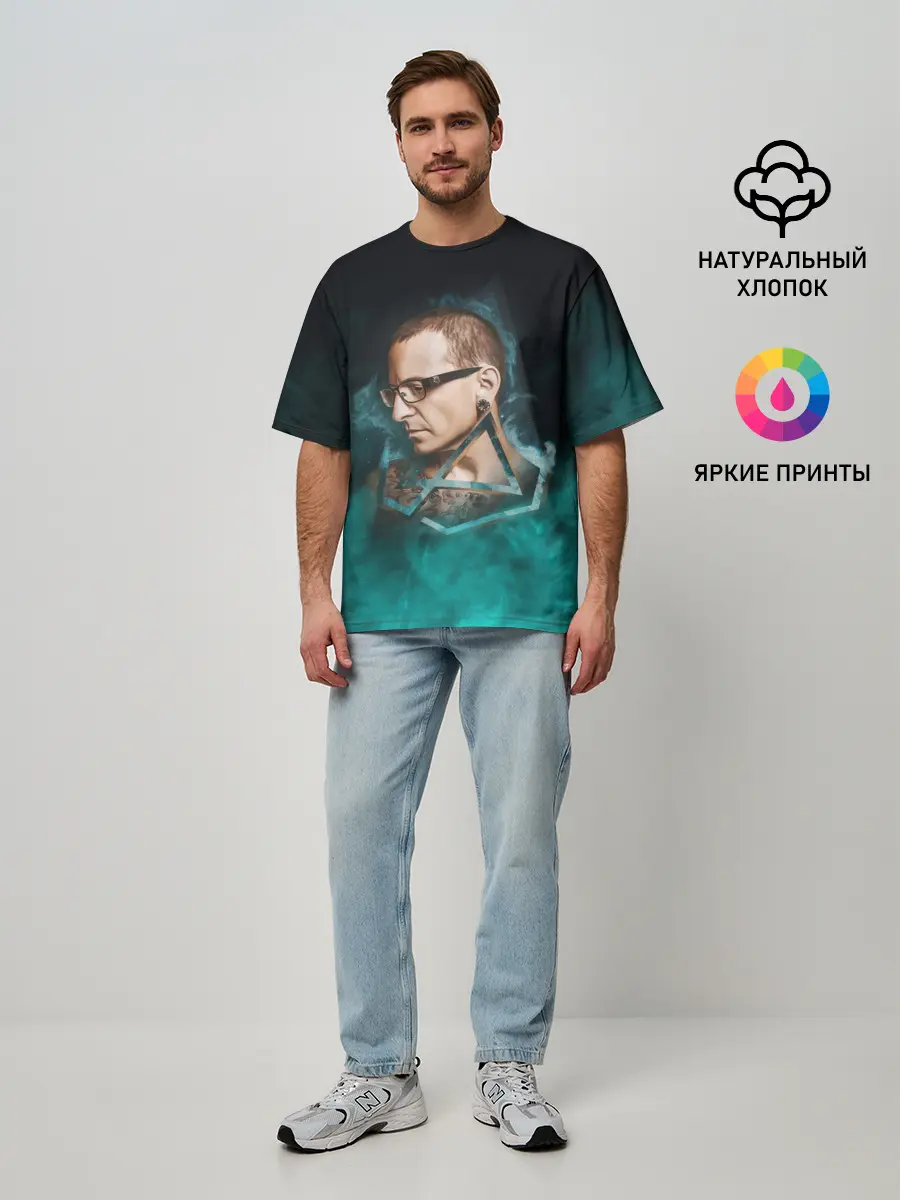 Мужская футболка оверсайз / CHESTER | LINKIN PARK | ЛИНКИН ПАРК