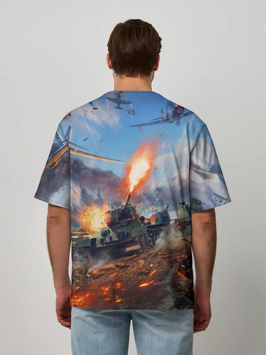 Мужская футболка оверсайз / WAR THUNDER / ВАР ТАНДЕР