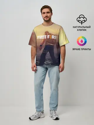 Мужская футболка оверсайз / FREEFIRE | БЕЙСЕР
