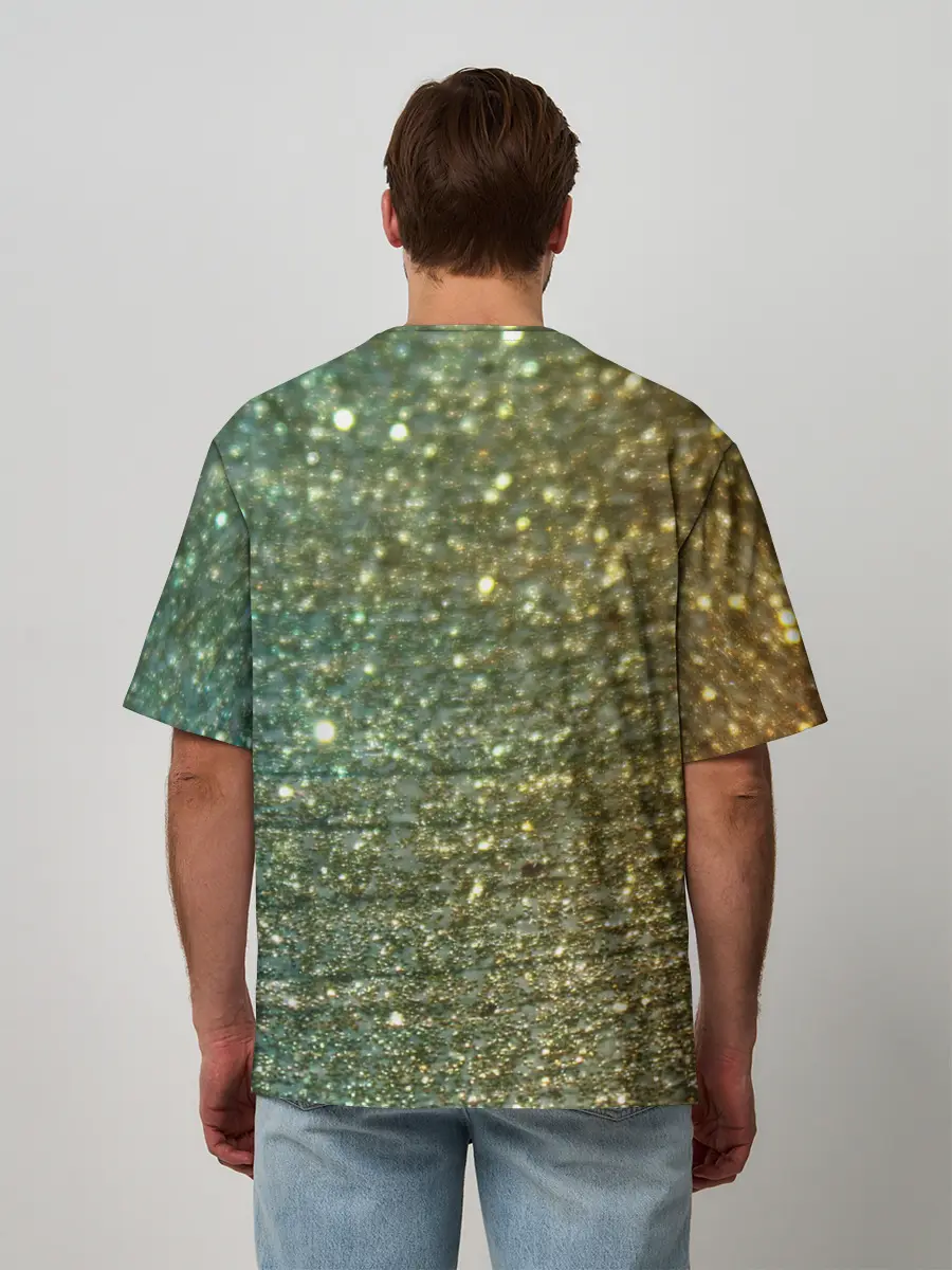 Мужская футболка оверсайз / Бирюзовый блеск