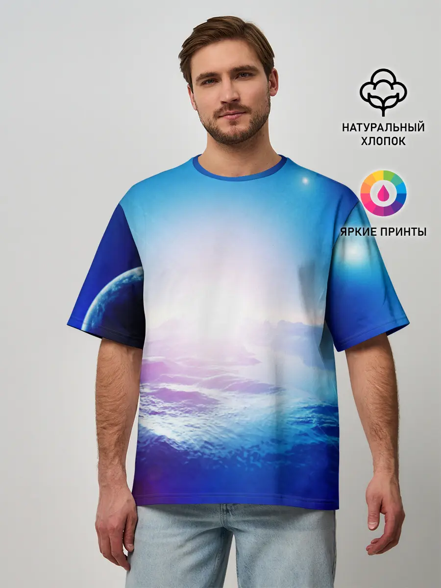 Мужская футболка оверсайз / ЛУНА