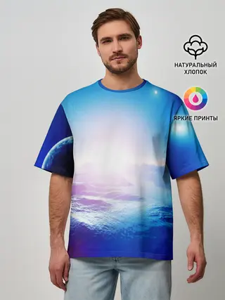 Мужская футболка оверсайз / ЛУНА