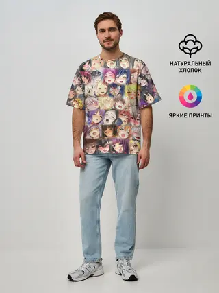 Мужская футболка оверсайз / MANY FACES OF AHEGAO! color