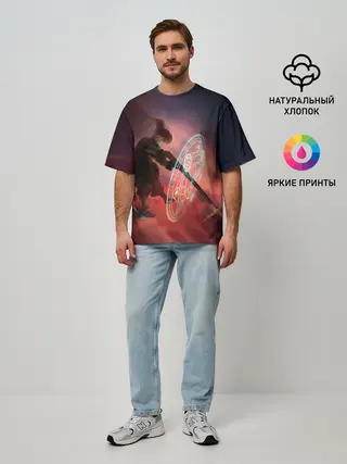 Мужская футболка оверсайз / Удар Тани