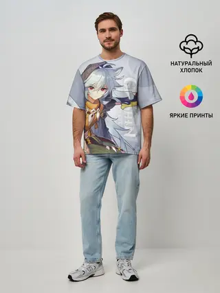 Мужская футболка оверсайз / GENSHIN IMPACT, РЭЙЗОР