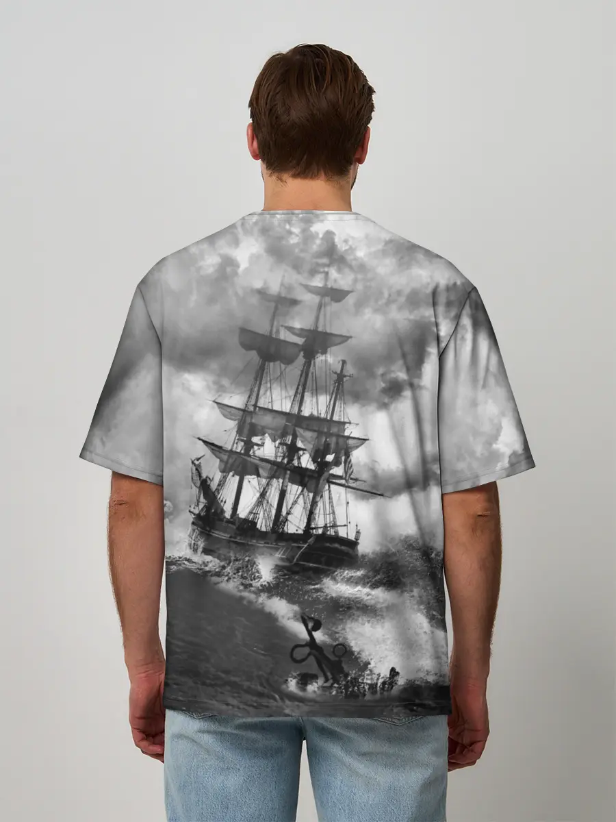 Мужская футболка оверсайз / Парусник