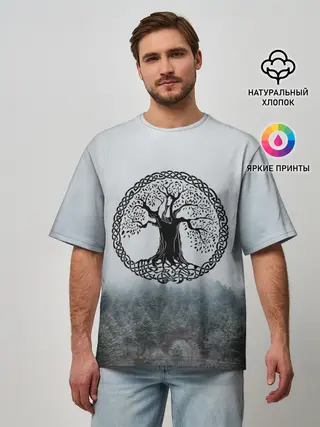 Мужская футболка оверсайз / Иггдрасиль | Yggdrasil