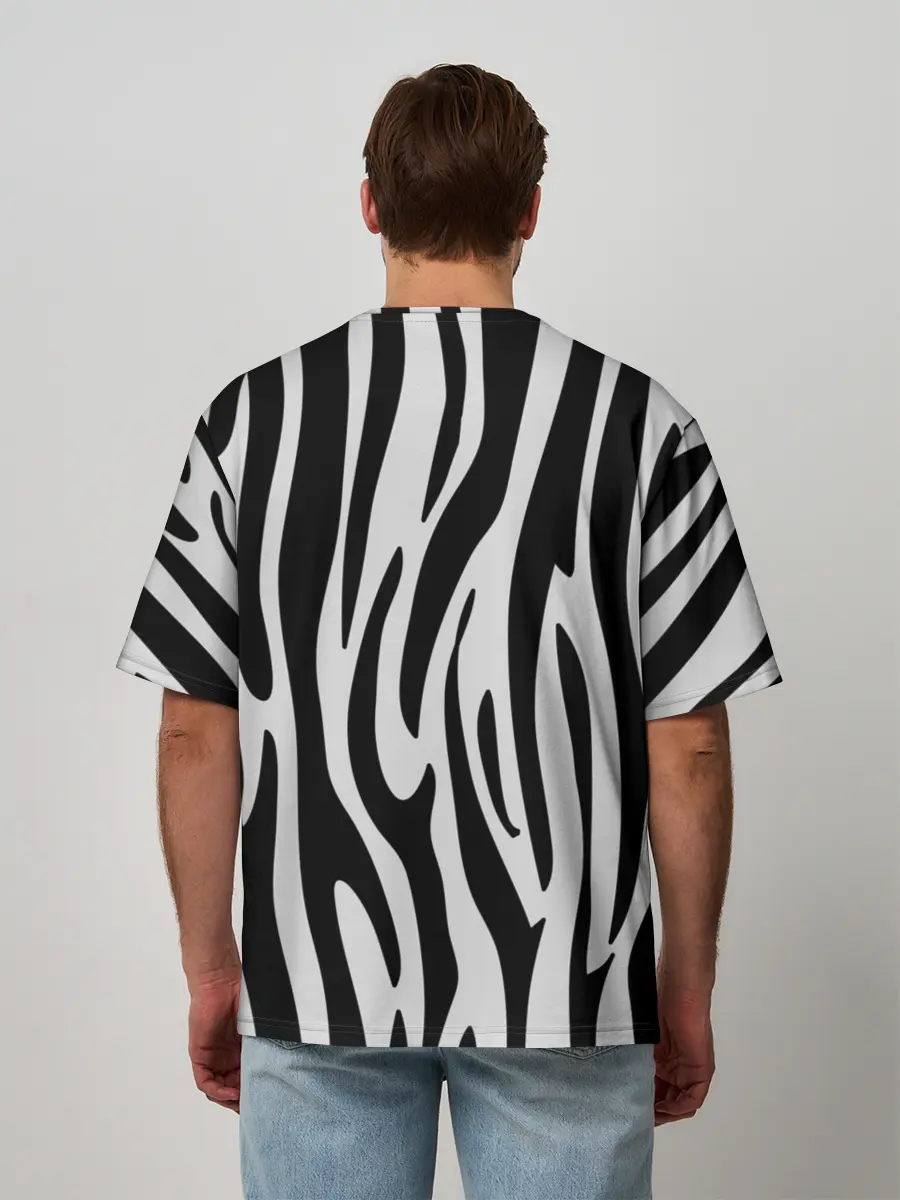 Мужская футболка оверсайз / Zebra