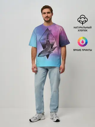 Мужская футболка оверсайз / космос