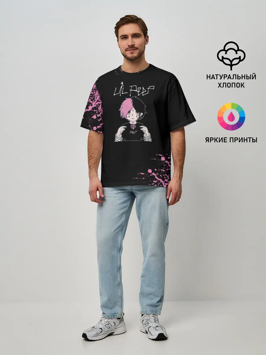 Мужская футболка оверсайз / Лил Пип