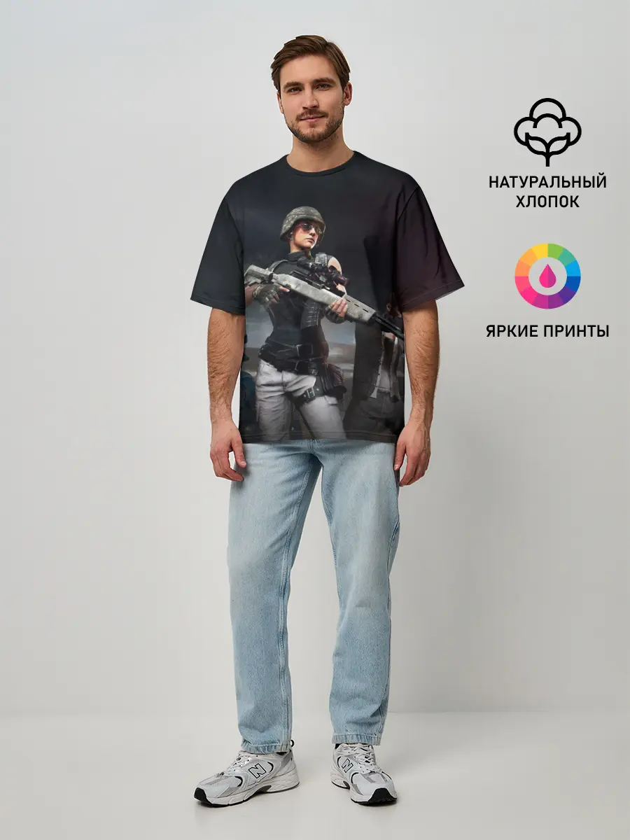 Мужская футболка оверсайз / PUBG