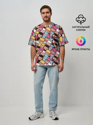 Мужская футболка оверсайз / Альпаки