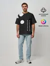 Мужская футболка оверсайз / Черно-белые фигуры 3D