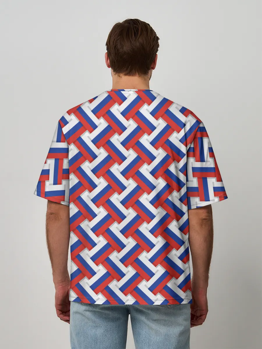 Мужская футболка оверсайз / Российская плетёнка