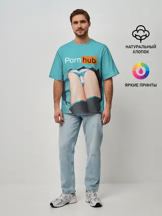 Мужская футболка оверсайз / PORN HUB